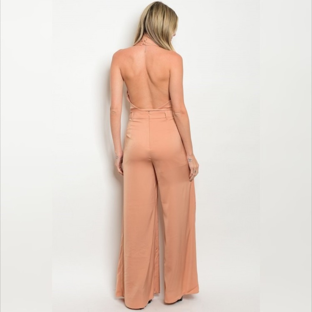 💫HP💫Apricot Wide-Leg Halter Jumpsuit - Picture 2 of 5
